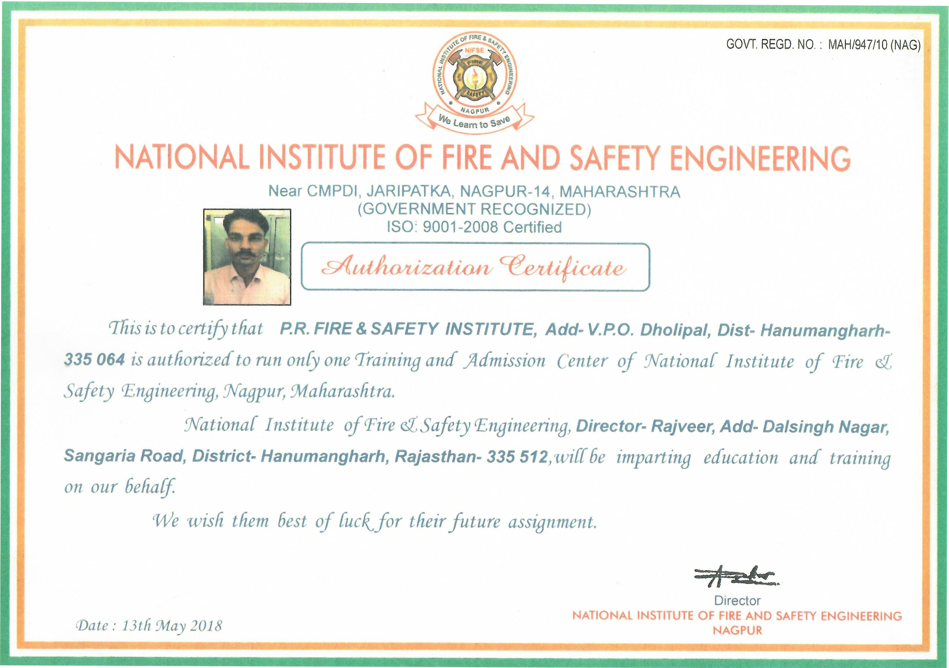 P R FIRE SAFETY ENGINEERING INSTITUTE